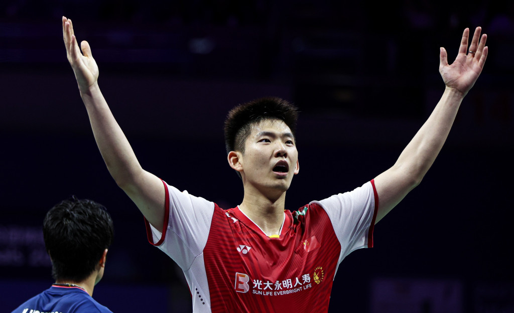 Chen and Jia after clinching the last point for China.